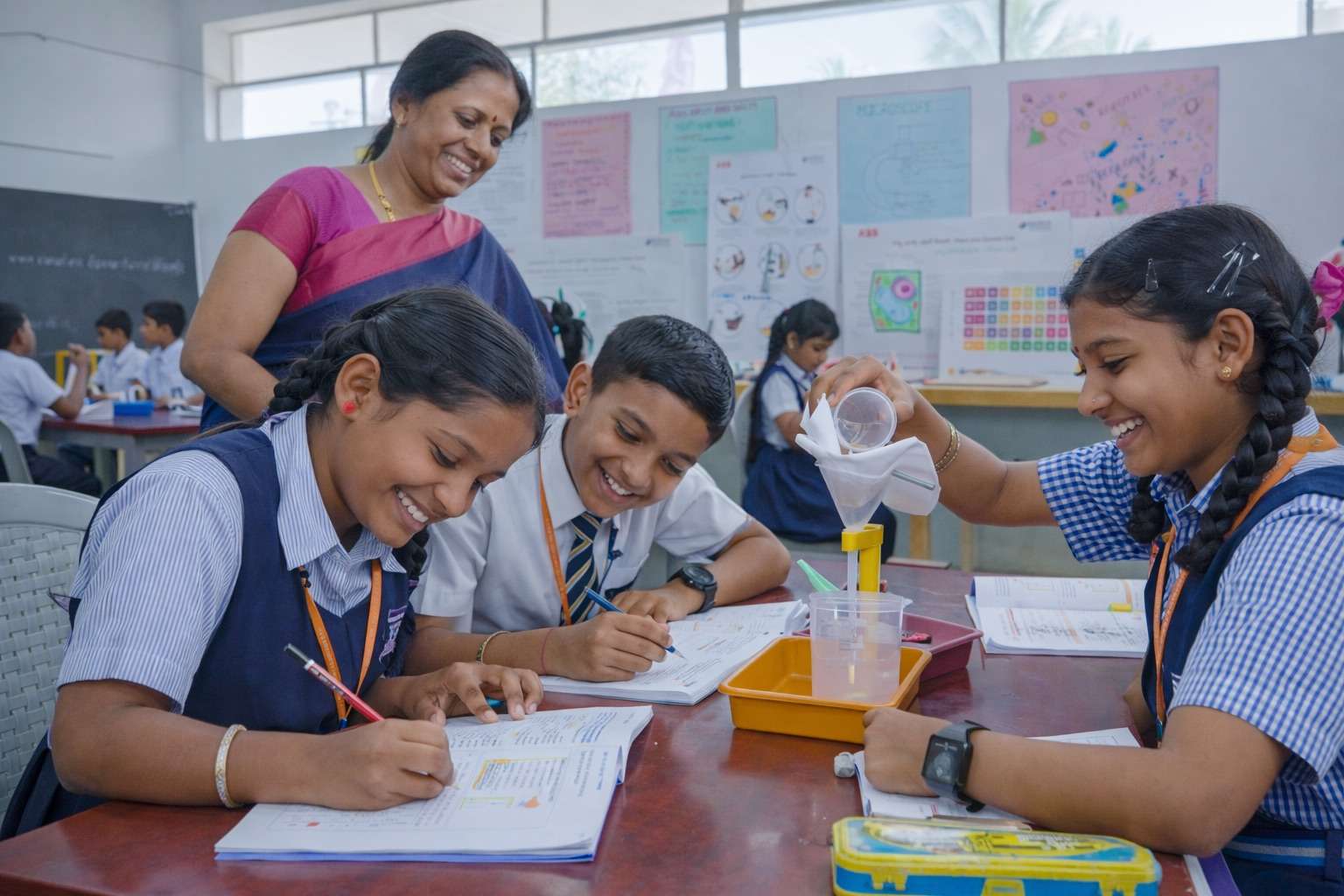 Empowered teachers confidently leading science experiments in every lesson