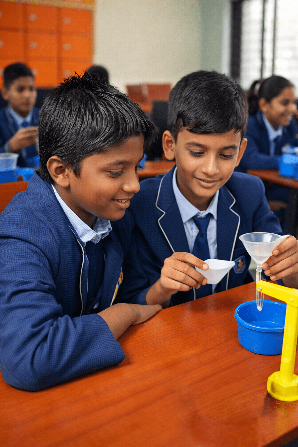 Students in hands-on science session with Science in Action program India