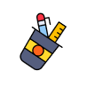 Pencil holder icon representing PlayLab creative home learning materials