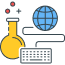 Hands-on exploration icon – learning by doing with school science lab tools